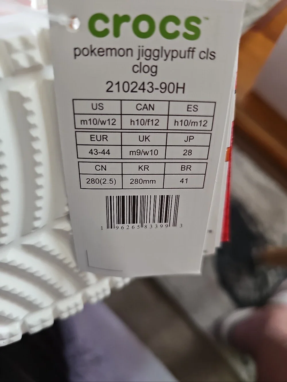 Crocs x Pokemon Classic clog Jigglypuff Size Men 10 Women size 12 New With Tags